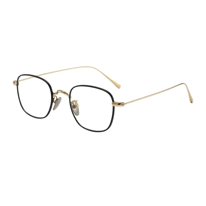 Round Black/Golden Eyeglasses