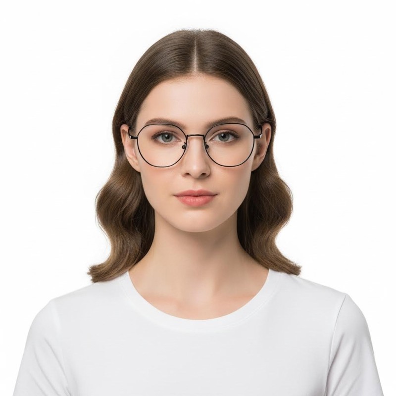 Polygon Black Eyeglasses