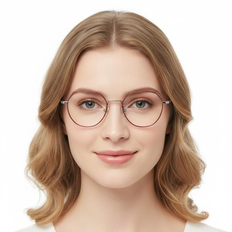 Polygon Burgundy Eyeglasses