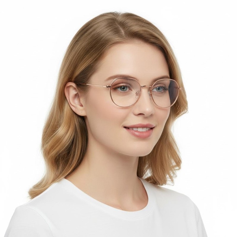 Polygon Rose Gold Eyeglasses