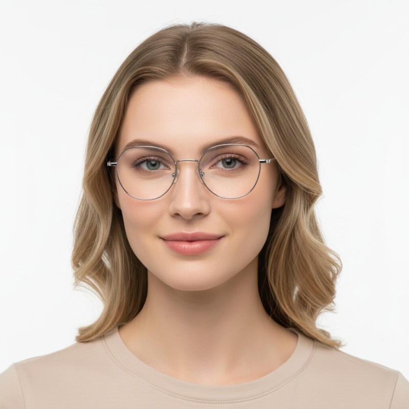 Polygon Silver Eyeglasses