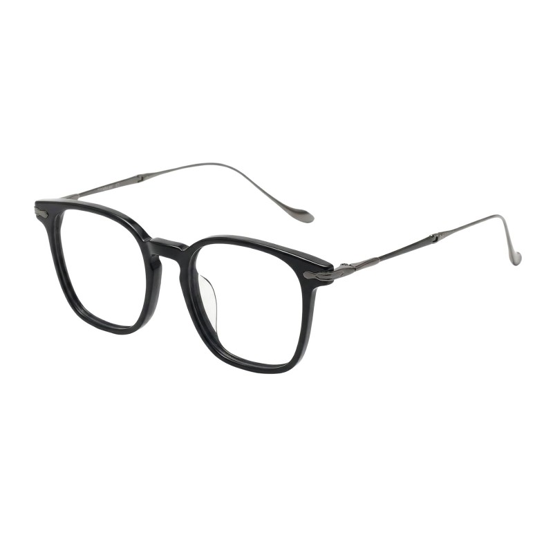 Square Black Gunmetal Eyeglasses