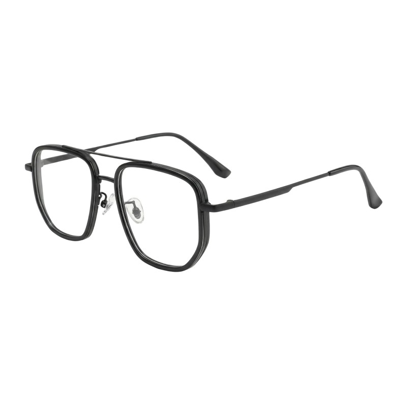 Polygon Black Eyeglasses