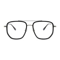 Polygon Black Silver Eyeglasses
