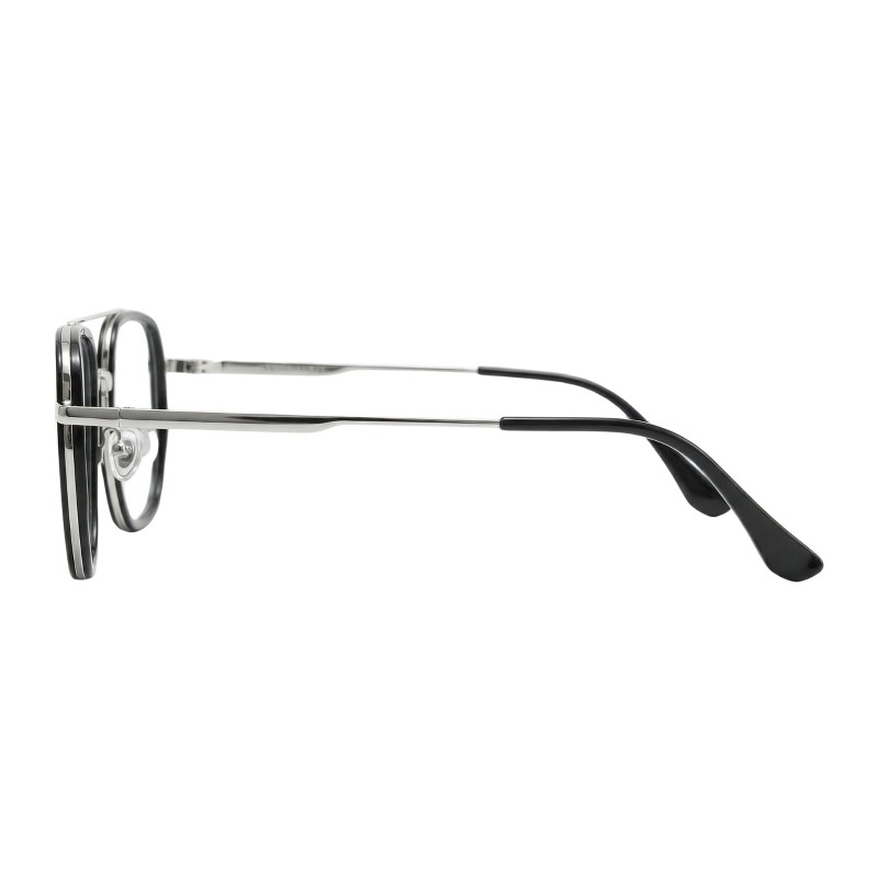 Polygon Black Silver Eyeglasses