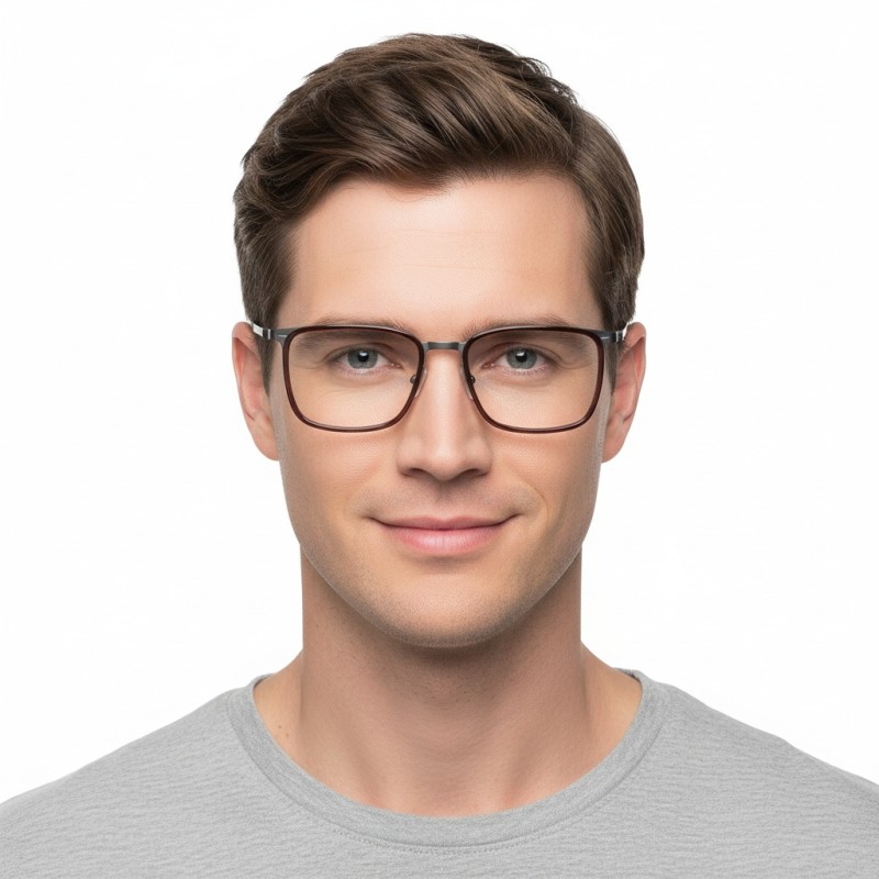 Square Gunmetal Eyeglasses