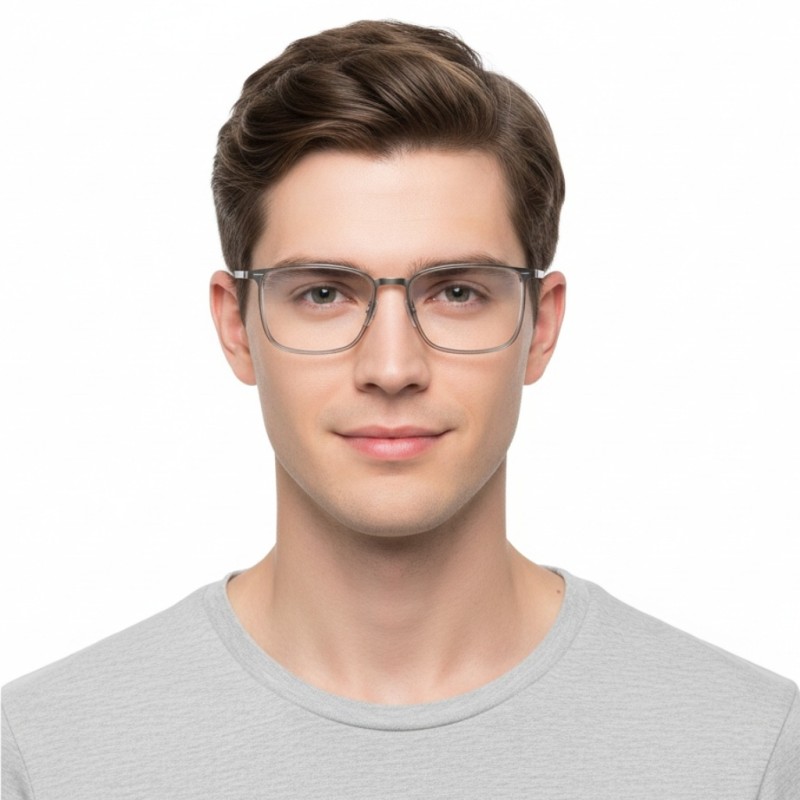 Square Gray Eyeglasses