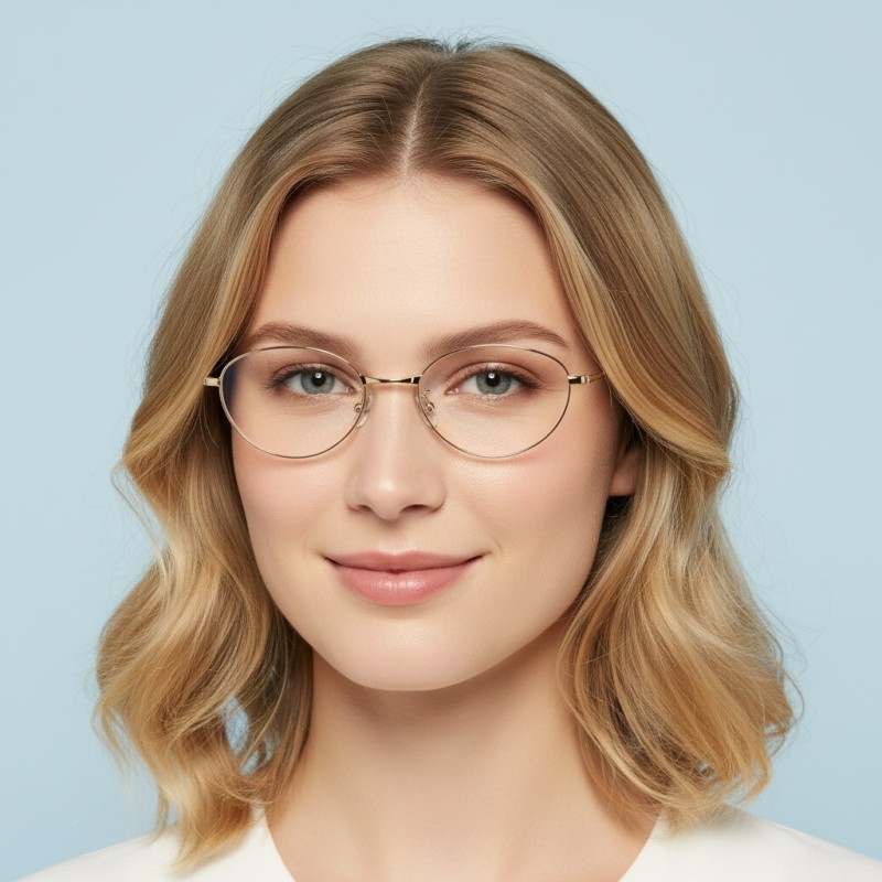 Cat Eye Golden Eyeglasses