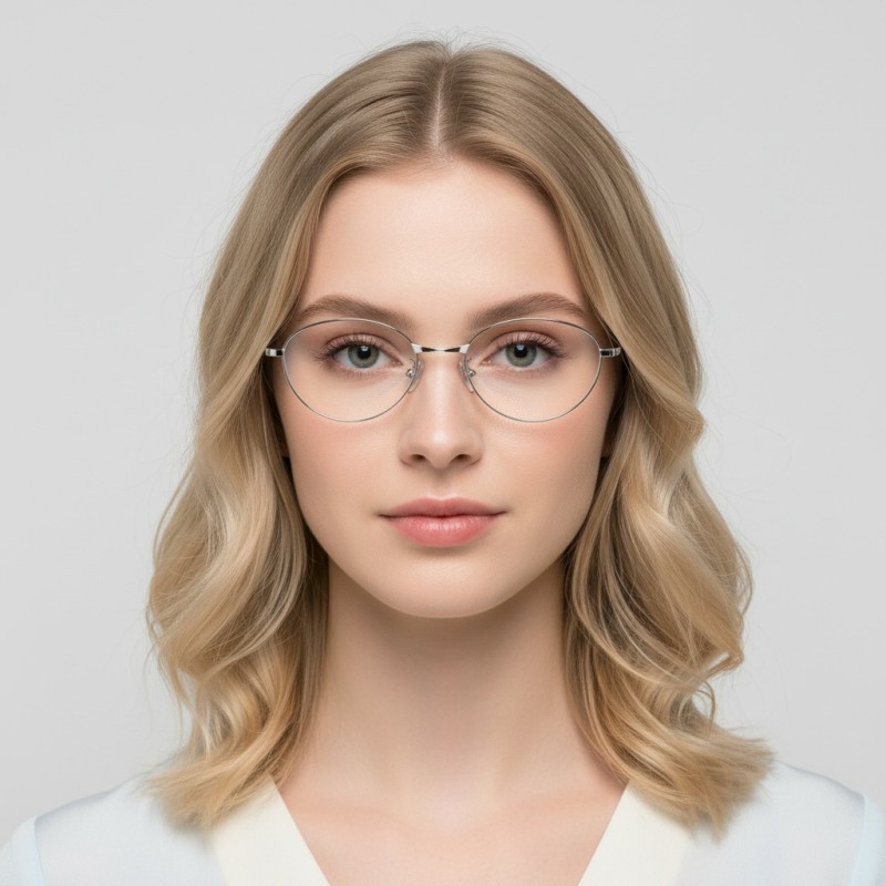 Cat Eye Silver Eyeglasses