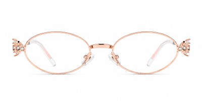 Aurora Rose Gold Oval Prescription Glasses