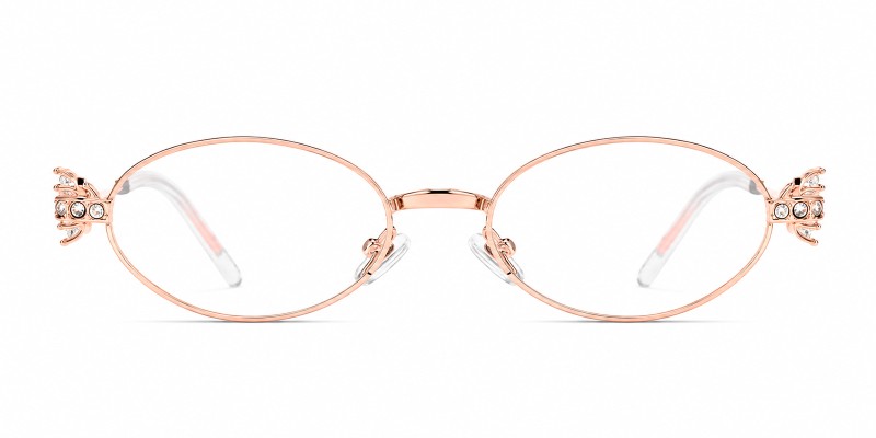 Aurora Rose Gold Oval Prescription Glasses