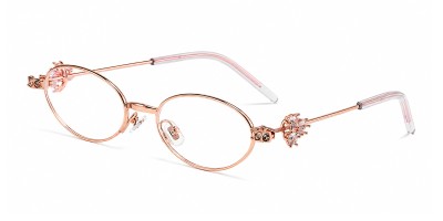 Aurora Rose Gold Oval Prescription Glasses