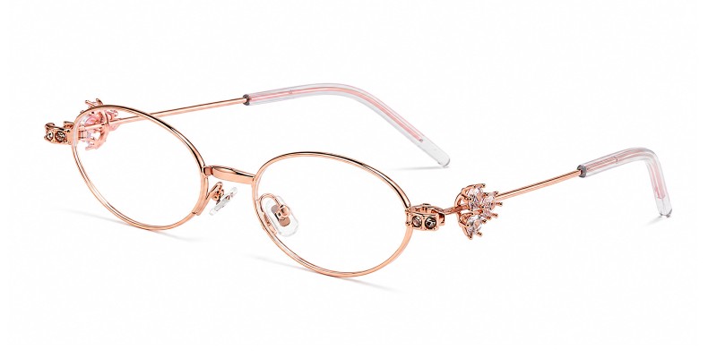 Aurora Rose Gold Oval Prescription Glasses additional view