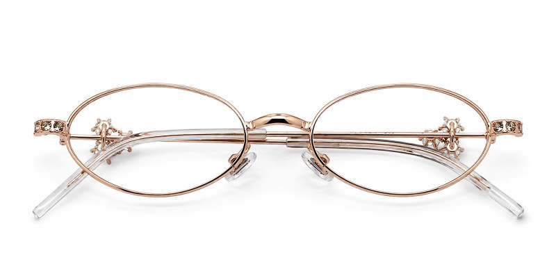 Aurora Rose Gold Oval Prescription Glasses additional view