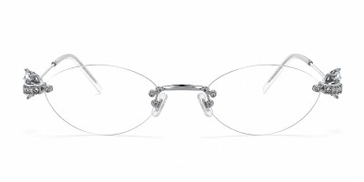 Glimmer Silver Oval Prescription Glasses