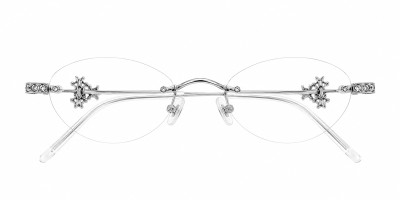 Glimmer Silver Oval Prescription Glasses
