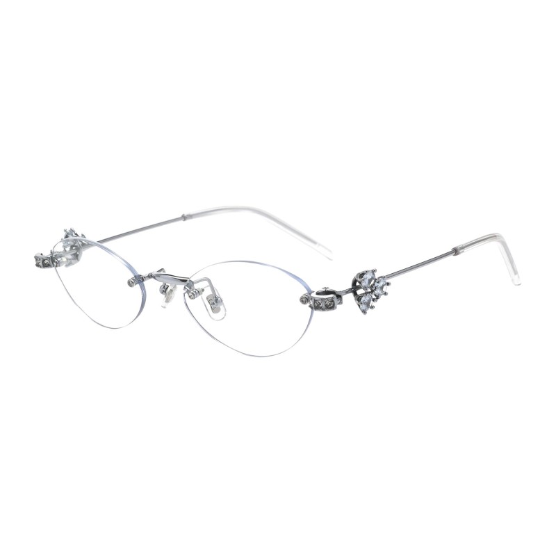Oval Silver Eyeglasses
