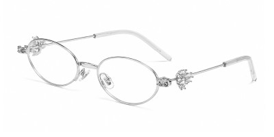 Aurora Silver Oval Prescription Glasses