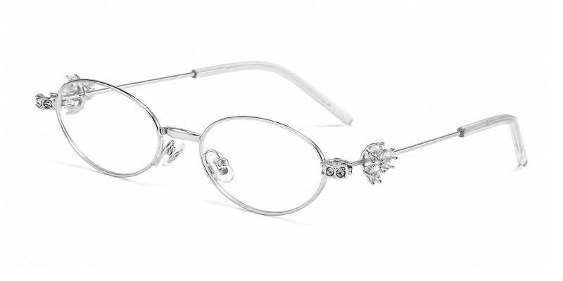 Aurora Silver Oval Prescription Glasses additional view