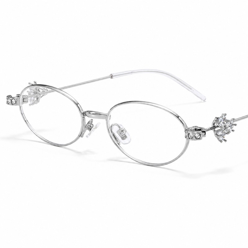 Oval Silver Eyeglasses