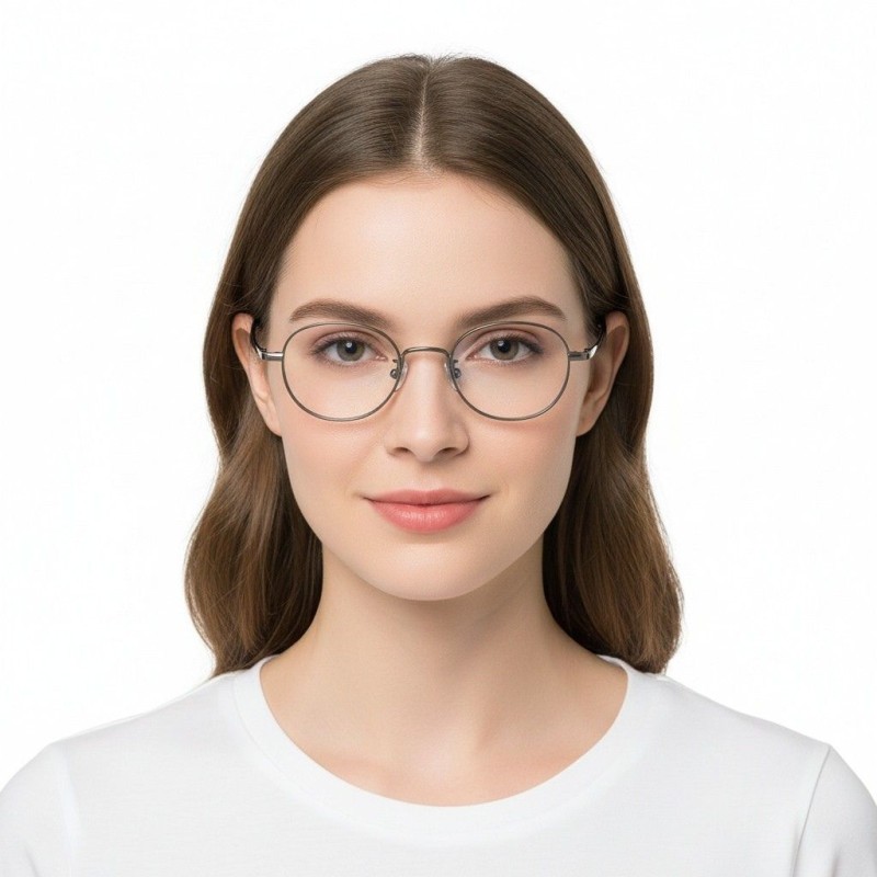 Round Gunmetal Eyeglasses
