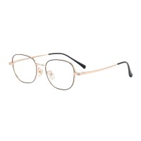 Round Black Rose Gold Eyeglasses