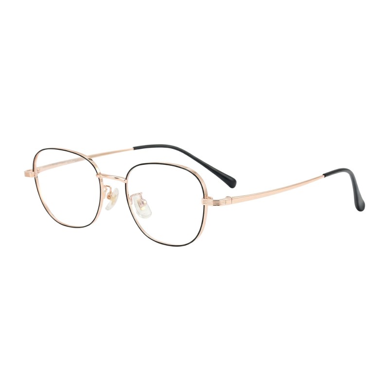 Round Black Rose Gold Eyeglasses