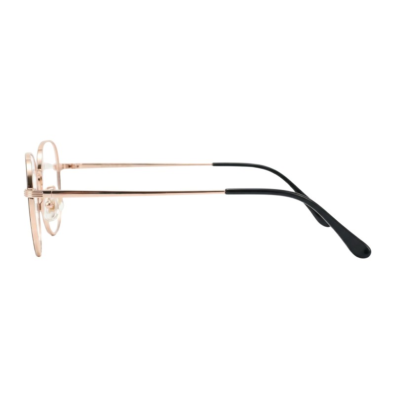 Round Black Rose Gold Eyeglasses