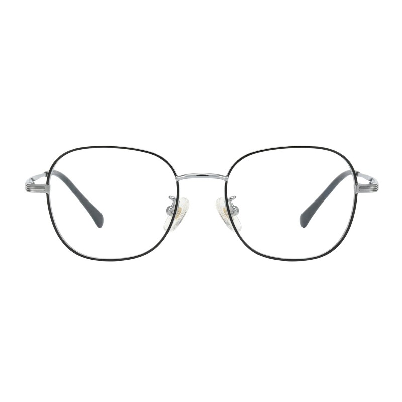 Round Black Silver Eyeglasses