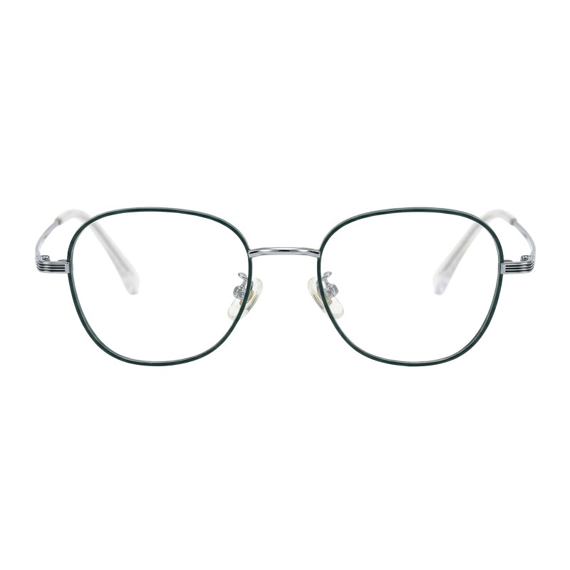 Round Green Silver Eyeglasses