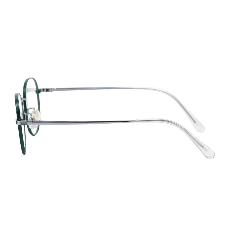 Round Green Silver Eyeglasses