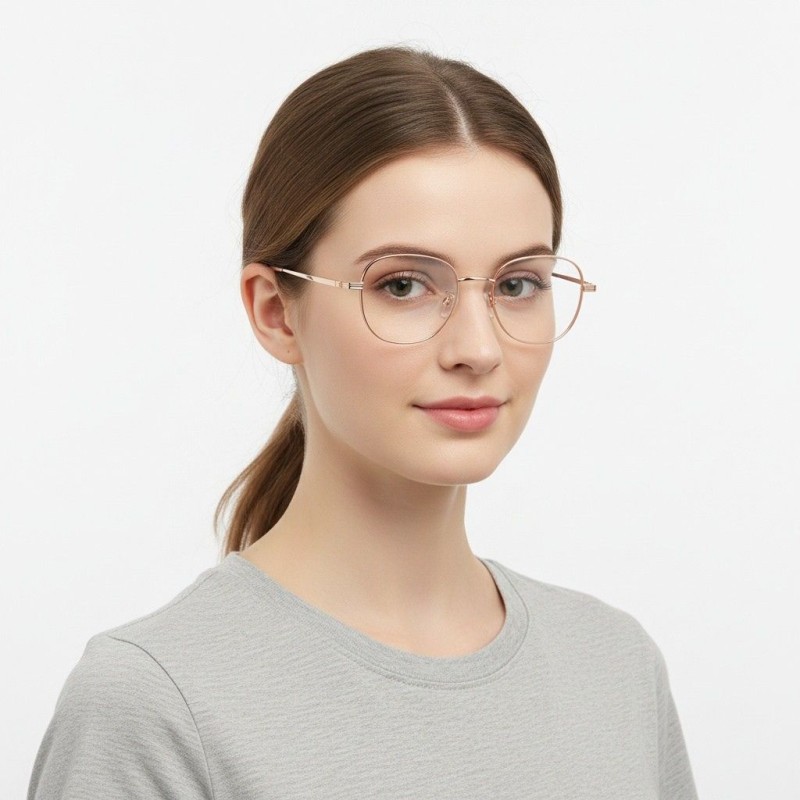 Round Rose Gold Eyeglasses