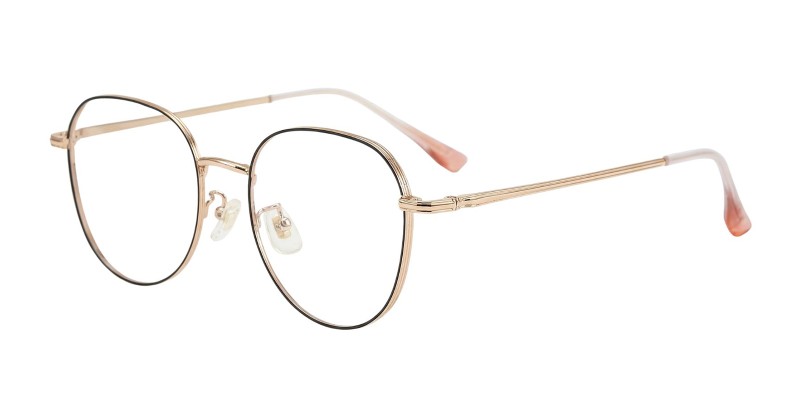 Alva Black Rose Gold Round Prescription Glasses additional view