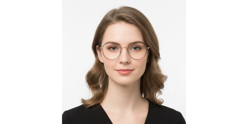 Alva Black Rose Gold Round Prescription Glasses additional view
