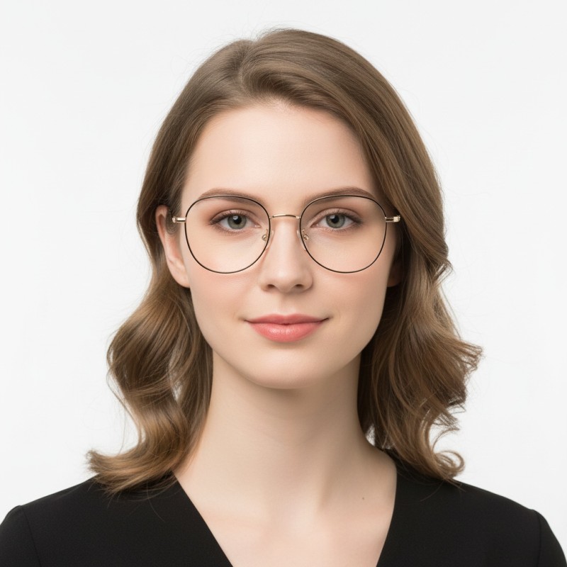 Square Black Rose Gold Eyeglasses