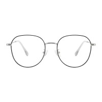 Square Black Silver Eyeglasses