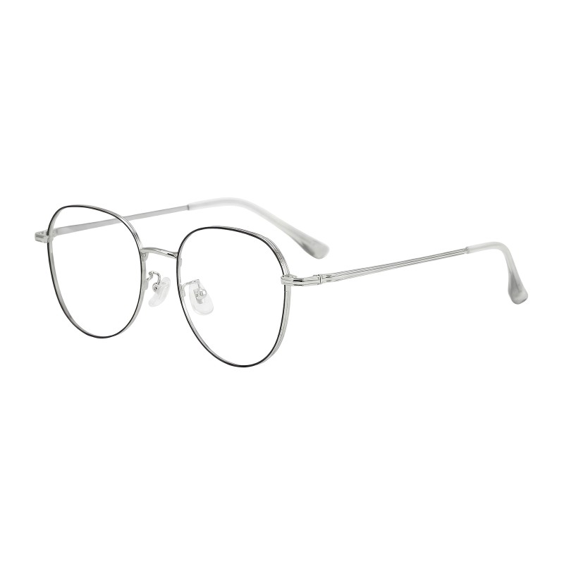 Square Black Silver Eyeglasses