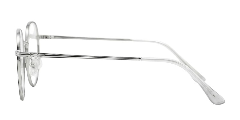 Alva Black Silver Round Prescription Glasses additional view