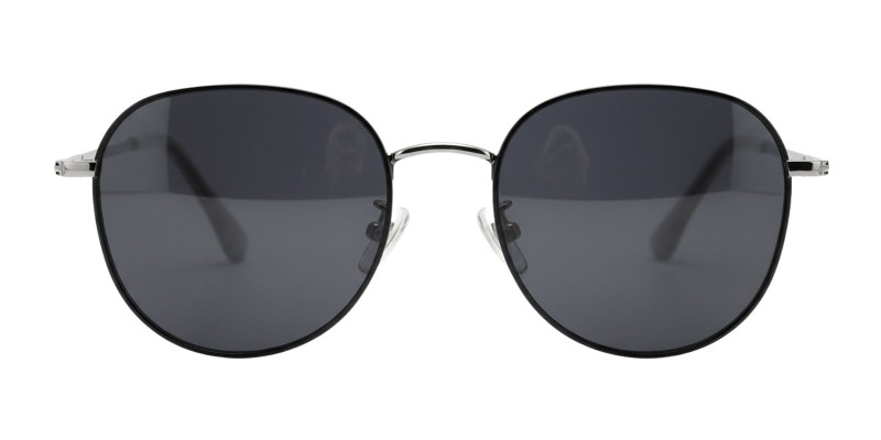 Alva Black Silver Round Prescription Glasses additional view