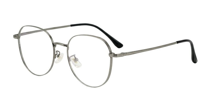 Alva Gunmetal Round Prescription Glasses additional view