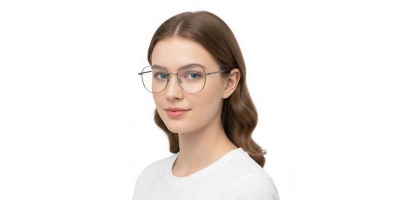 Alva Gunmetal Round Prescription Glasses additional view