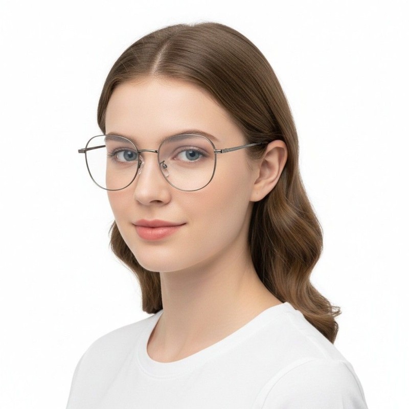 Square Gunmetal Eyeglasses