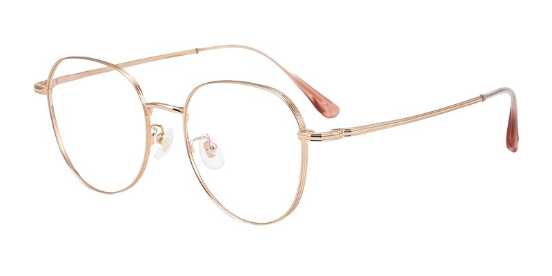 Alva Rose Gold Pink Round Prescription Glasses additional view