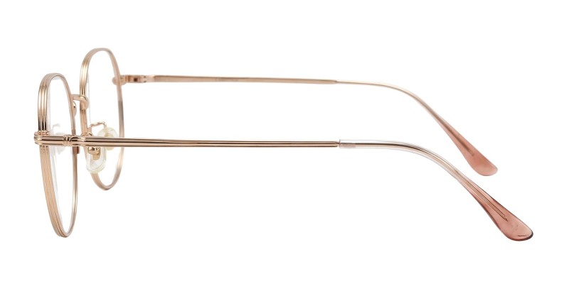 Alva Rose Gold Pink Round Prescription Glasses additional view
