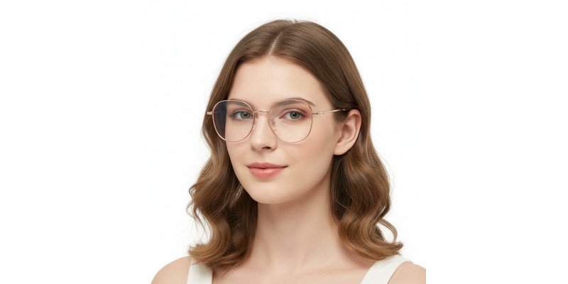 Alva Rose Gold Pink Round Prescription Glasses additional view