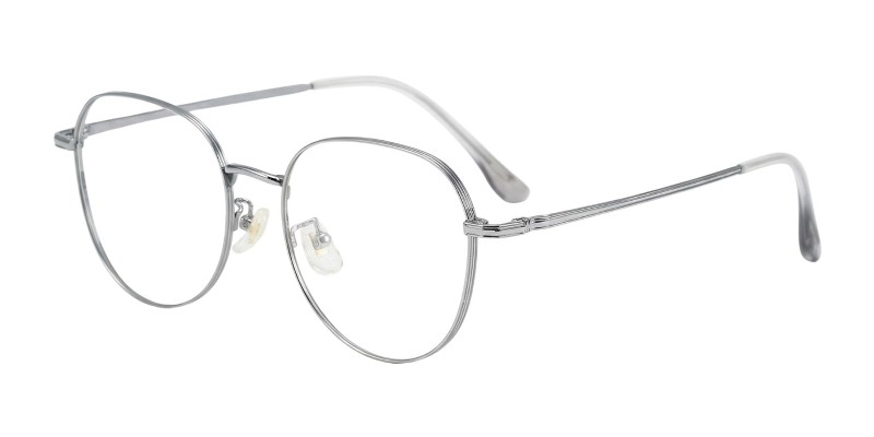 Alva Silver Round Prescription Glasses additional view