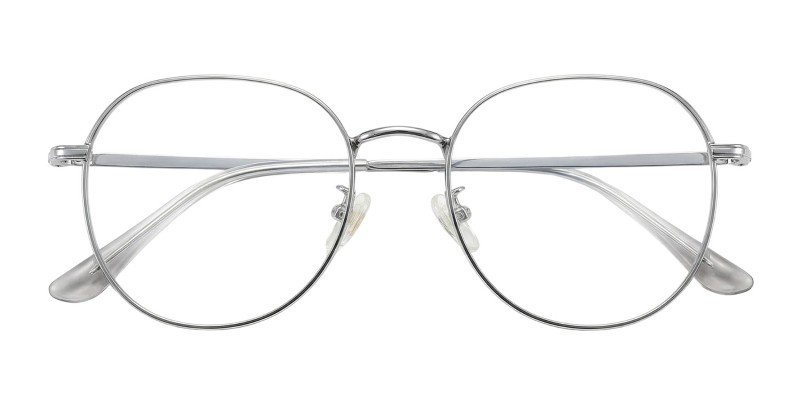 Alva Silver Round Prescription Glasses additional view