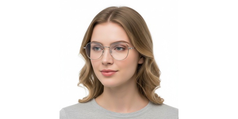 Alva Silver Round Prescription Glasses additional view