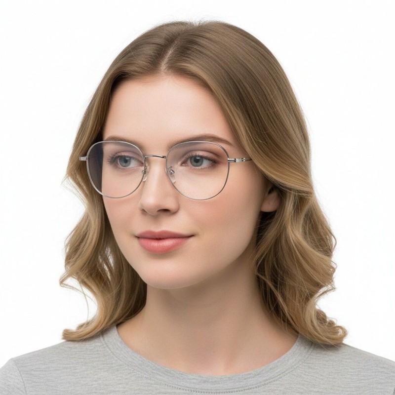 Square Silver Eyeglasses