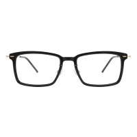 Rectangle Black Golden Eyeglasses